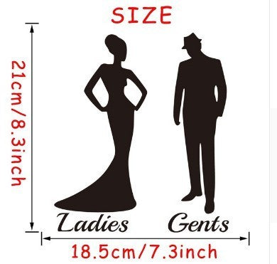 Mr. & Mrs. Quotes Toilet Door Sticker Fashion Bathroom Door Decals Diy Waterproof Wall Art Vinyl Removable Poster Home Decor