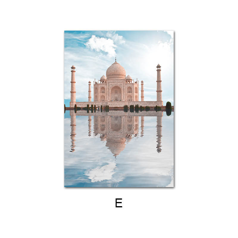 Islamic Small Fresh Living Room Bedroom Background Wall Art Poster Sea View Desert Picture