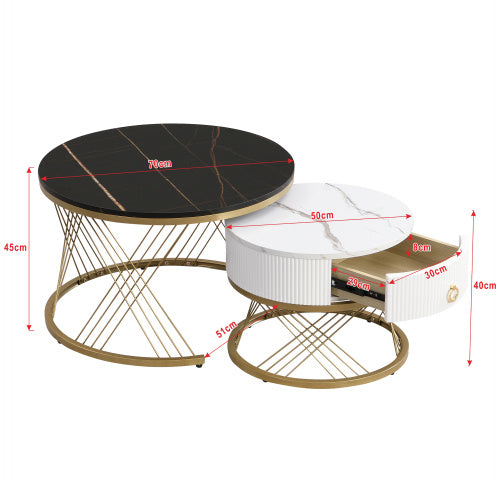 Haven And Hue | Marble Gold Nesting Coffee Table