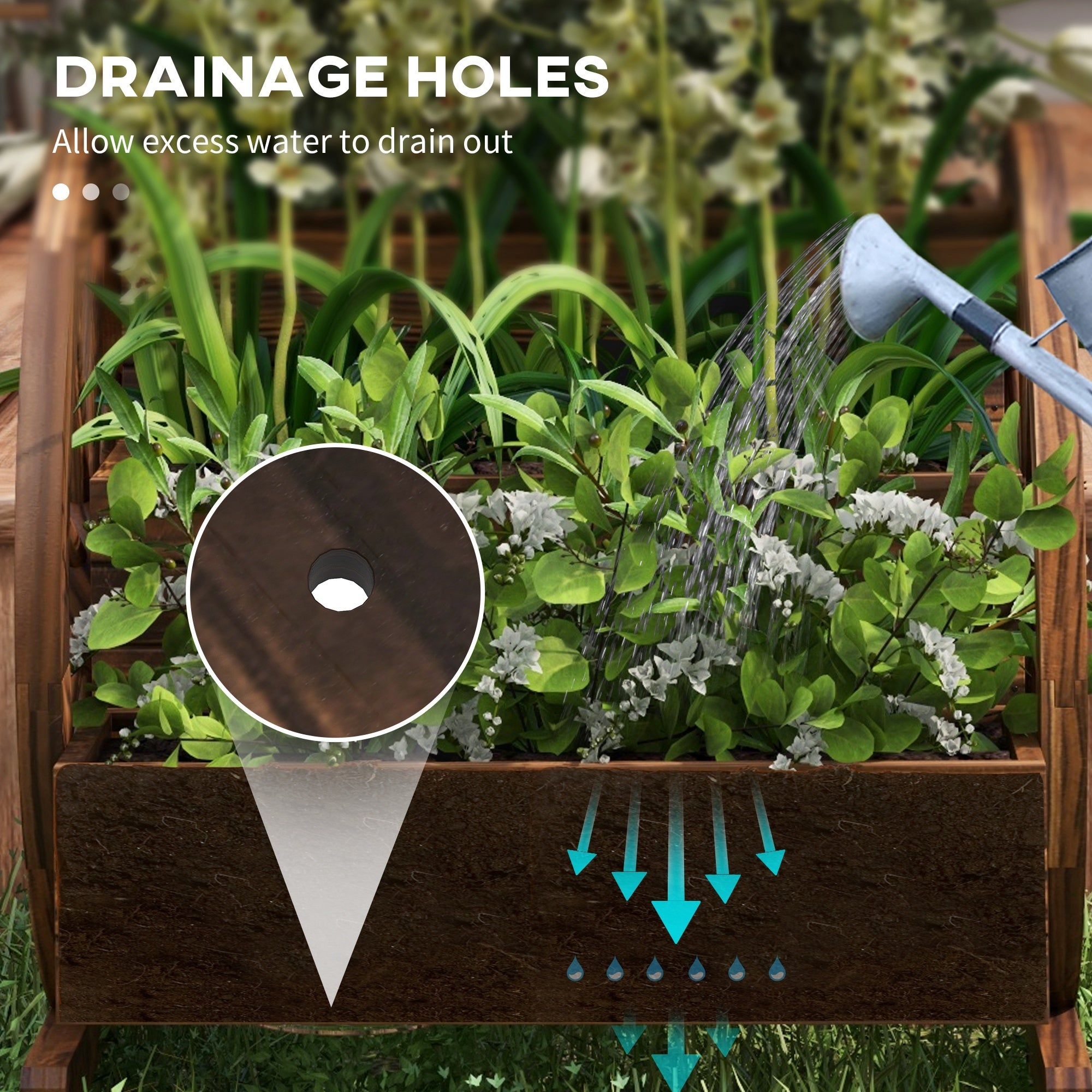 Haven And Hue | Wooden Wagon Garden Planter Box