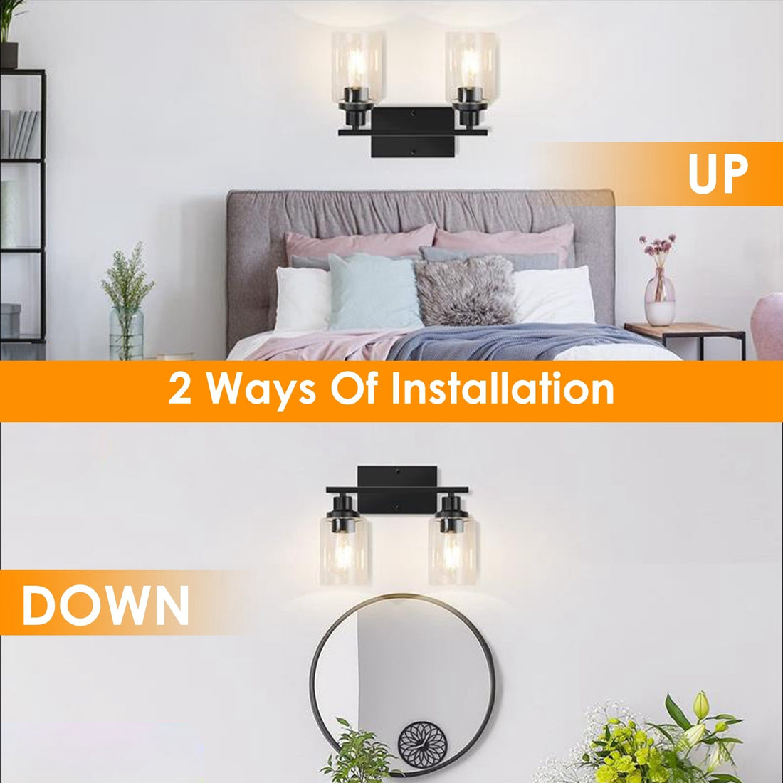 Haven And Hue | 3-Light Clear Glass Wall Sconce