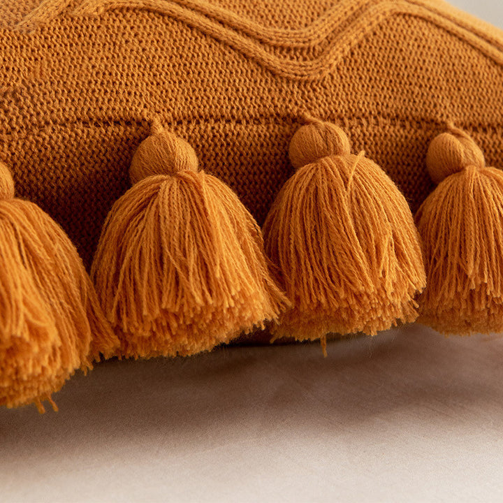 Haven And Hue | Knitted Tassel Throw Pillow Cushion