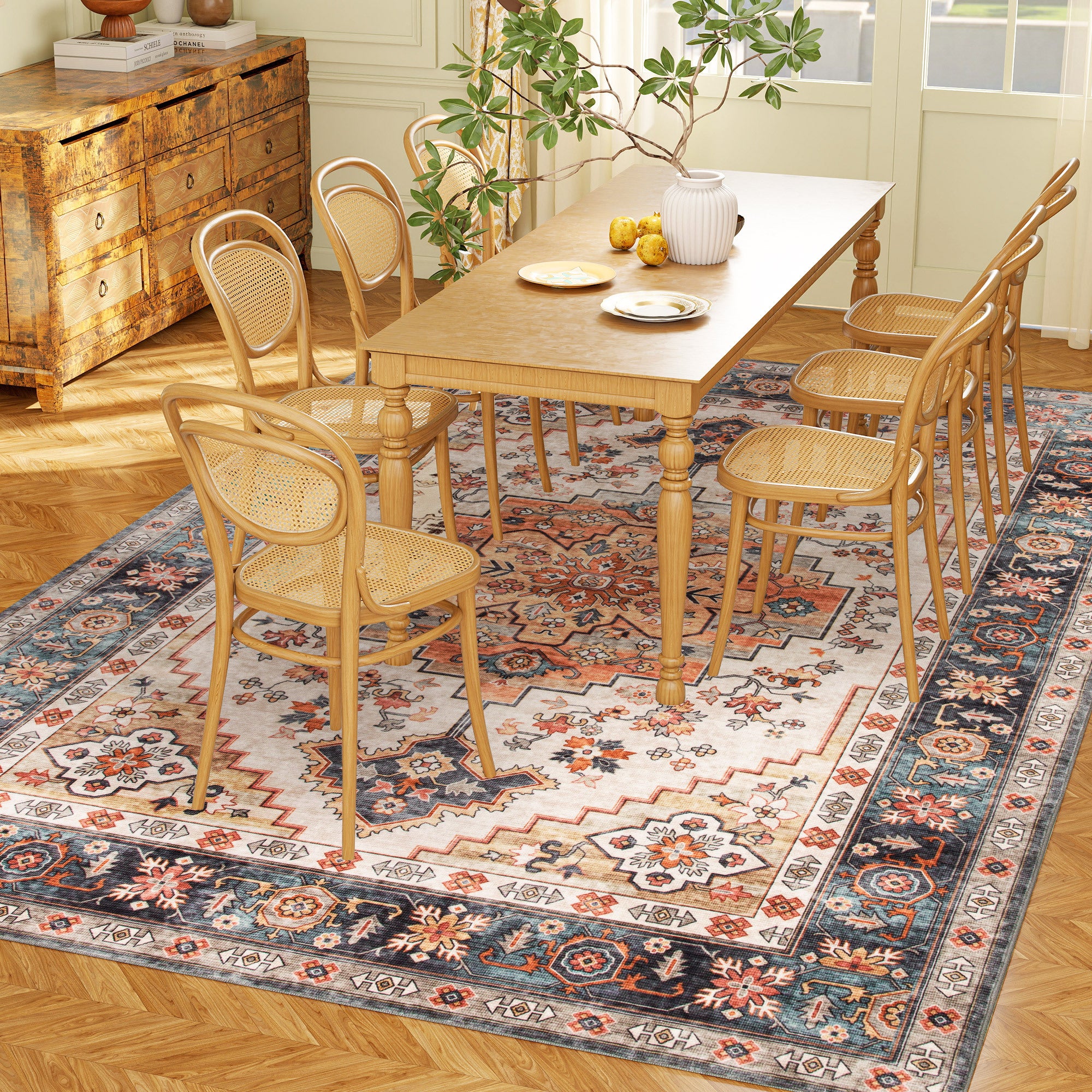 Haven And Hue | Tawny Boho Pattern Washable Rug