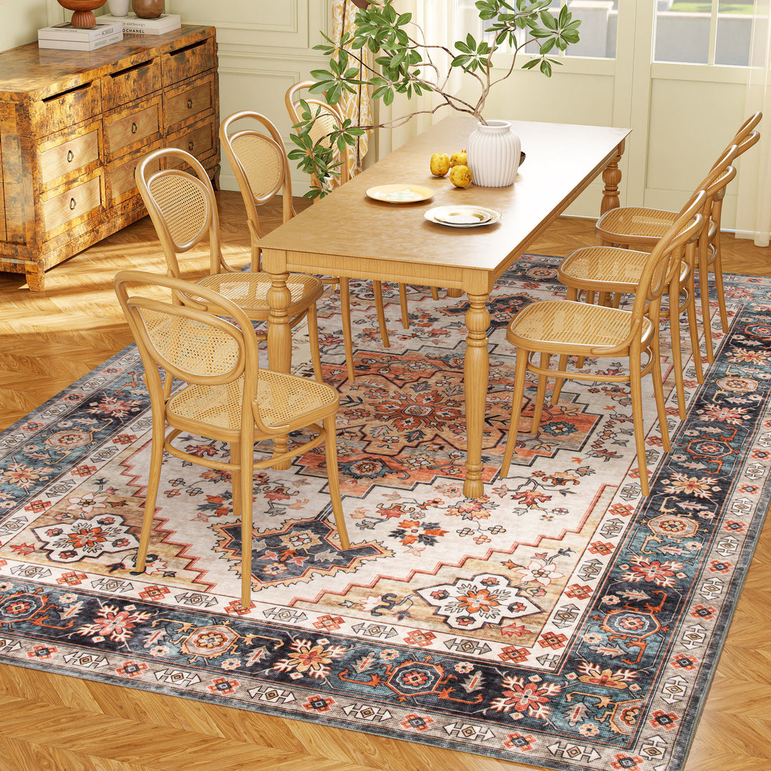 Haven And Hue | Tawny Boho Pattern Washable Rug